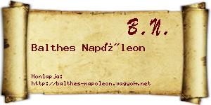Balthes Napóleon névjegykártya