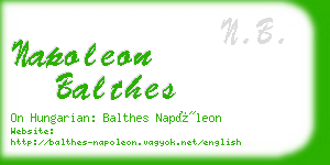 napoleon balthes business card